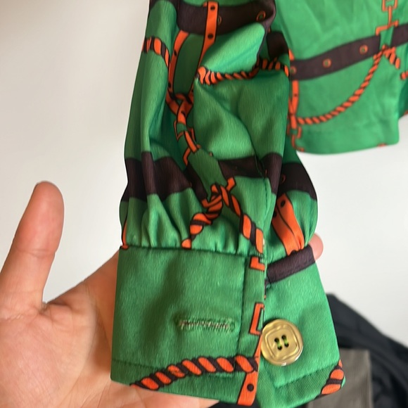 Vintage chain baroque versace print blouse size 8 women's - Picture 4 of 7